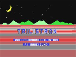 Title screen of Trilistron on the Commodore 64.