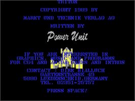 Title screen of Triton on the Commodore 64.