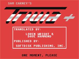 Title screen of Trivia Plus on the Commodore 64.