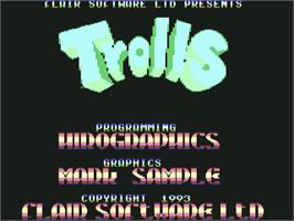 Title screen of Trolls on the Commodore 64.