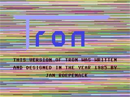 Title screen of Tron (Courbois Software) on the Commodore 64.