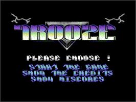 Title screen of Trooze on the Commodore 64.