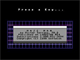 Title screen of Tsi Maze Man on the Commodore 64.