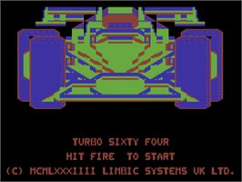 Title screen of Turbo 64 on the Commodore 64.