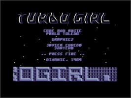 Title screen of Turbo Bike on the Commodore 64.