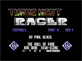 Title screen of Turbo Kart Racer on the Commodore 64.