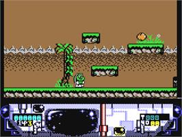 Title screen of Turbo The Tortoise on the Commodore 64.