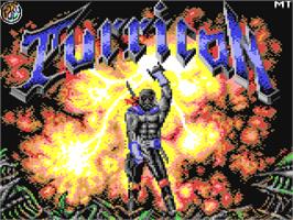 Title screen of Turrican on the Commodore 64.