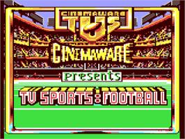 Title screen of Tv Sports Football on the Commodore 64.