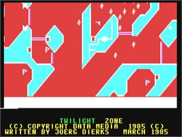 Title screen of Twilight Zone (Unknown - Quill) on the Commodore 64.