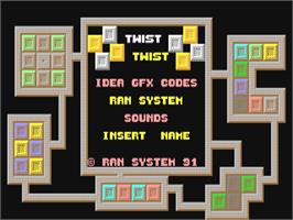 Title screen of Twist on the Commodore 64.