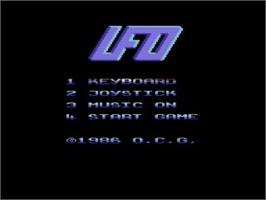 Title screen of Ufo on the Commodore 64.