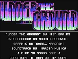 Title screen of Under The Ground on the Commodore 64.