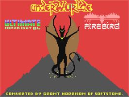 Title screen of Underwurlde on the Commodore 64.