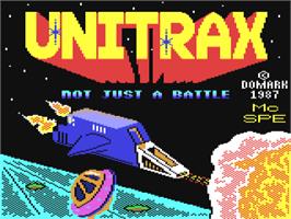 Title screen of Unitrax on the Commodore 64.