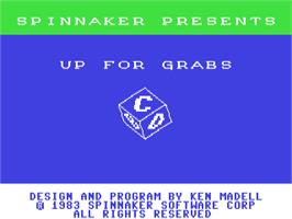 Title screen of Up For Grabs on the Commodore 64.