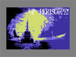 Title screen of Up Periscope! on the Commodore 64.