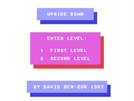 Title screen of Upside Down on the Commodore 64.