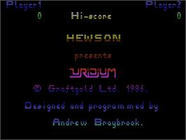 Title screen of Uridium on the Commodore 64.