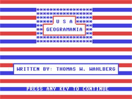Title screen of Usa Geogramania on the Commodore 64.