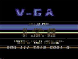 Title screen of V-ga on the Commodore 64.