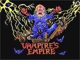 Title screen of Vampire's Empire on the Commodore 64.