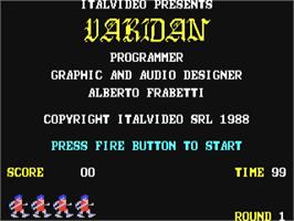 Title screen of Vardan on the Commodore 64.