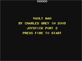 Title screen of Vault Man on the Commodore 64.