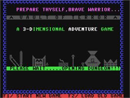 Title screen of Vault Of Terror on the Commodore 64.