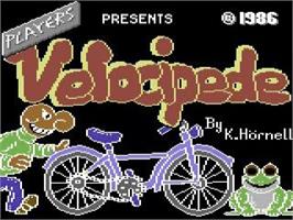 Title screen of Velocipede on the Commodore 64.