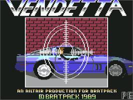 Title screen of Vendetta (Bratpack) on the Commodore 64.