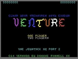 Title screen of Venture64 (2022) on the Commodore 64.