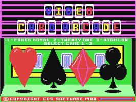 Title screen of Video Card Arcade on the Commodore 64.