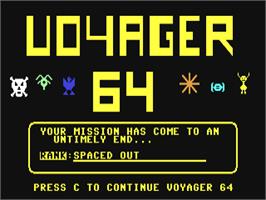 Title screen of Voyager 64 on the Commodore 64.