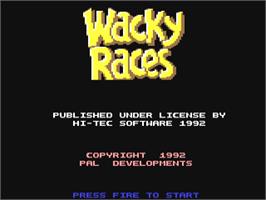 Title screen of Wacky Races on the Commodore 64.