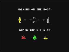 Title screen of Walking On The Moon on the Commodore 64.