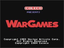 Title screen of War Games V2.2 on the Commodore 64.