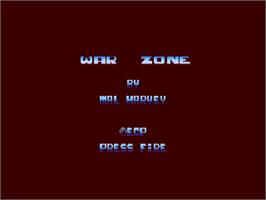 Title screen of War Zone (ECP) on the Commodore 64.