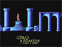 Title screen of Warrior on the Commodore 64.
