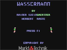Title screen of Wassermann on the Commodore 64.