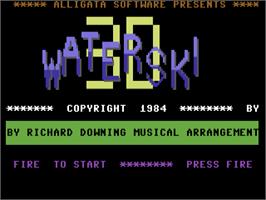 Title screen of Waterski 3d on the Commodore 64.