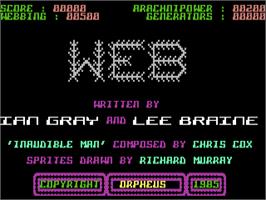 Title screen of Web on the Commodore 64.