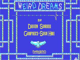 Title screen of Weird Dreams on the Commodore 64.