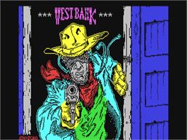 Title screen of West Bank on the Commodore 64.