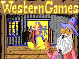 Title screen of Western Games on the Commodore 64.