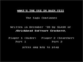 Title screen of What's The Use In Rain 8 on the Commodore 64.