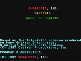 Title screen of Wheel of Fortune (Phil Wegrzyn) on the Commodore 64.