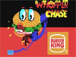 Title screen of Whopper Chase on the Commodore 64.