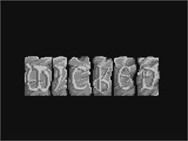 Title screen of Wicked on the Commodore 64.