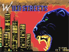 Title screen of Wild Streets on the Commodore 64.